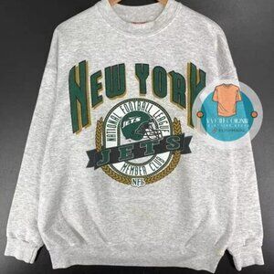 New York Jets NFL Logo Ash Color Retro Style Sweatshirt Unisex Men Women y2k
